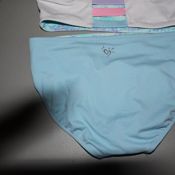 Multi Color Reversibile 2 Pcs Justice Bikini Swimsuit Size 16 - Picture 4 of 16